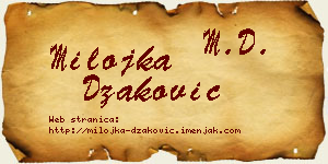 Milojka Džaković vizit kartica